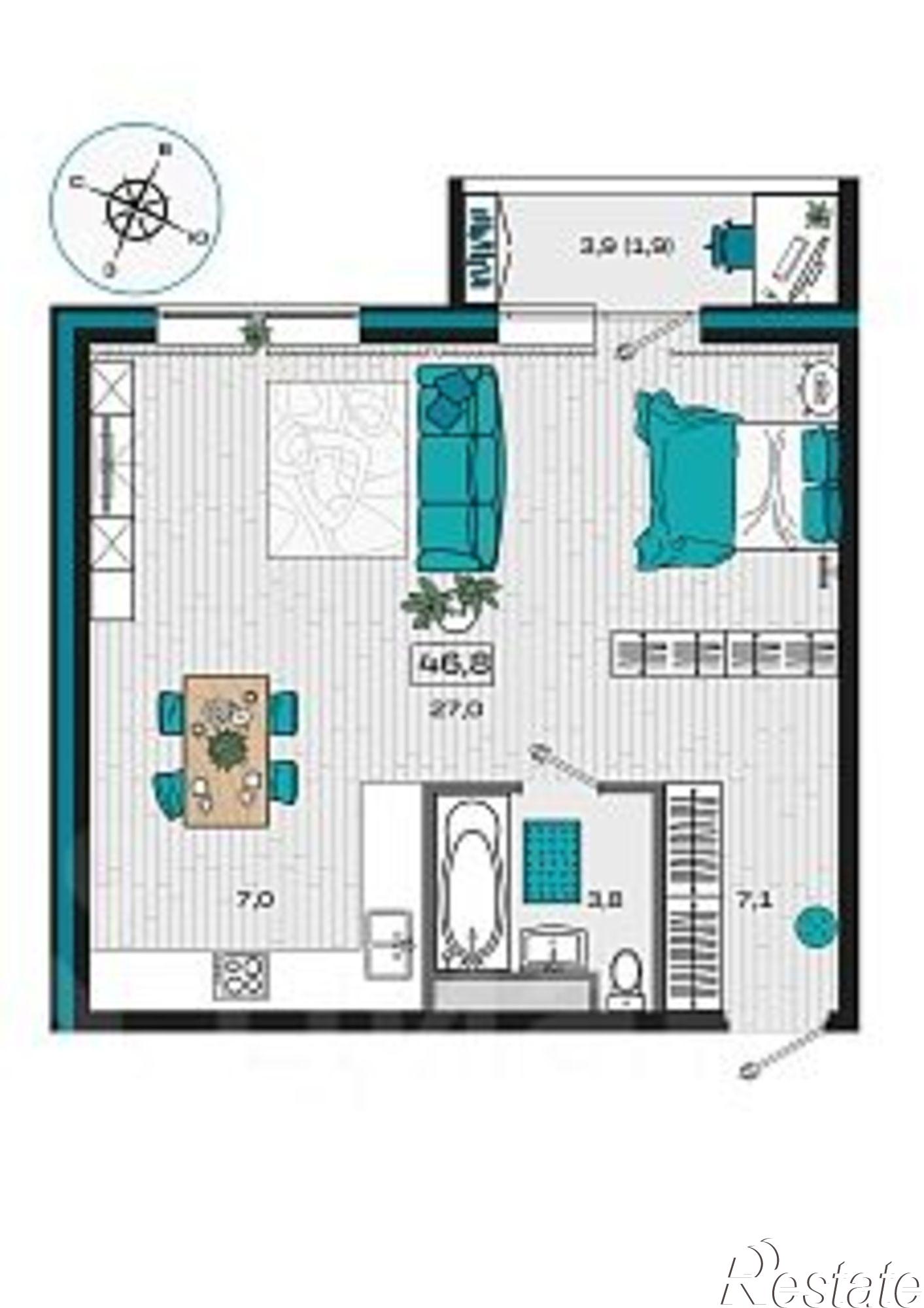 Купить квартиру за 5 756 400 рублей на ул Солнечная, 7 1
